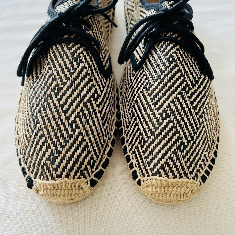 Soludos Lace Up Espadrilles In Black Natural - Flats - Picture 7 of 15